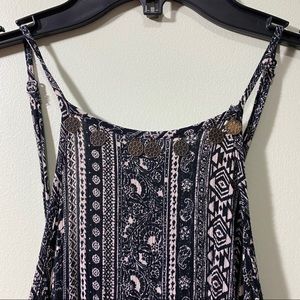 AMERICAN EAGLE Black and Pink patterned romper
